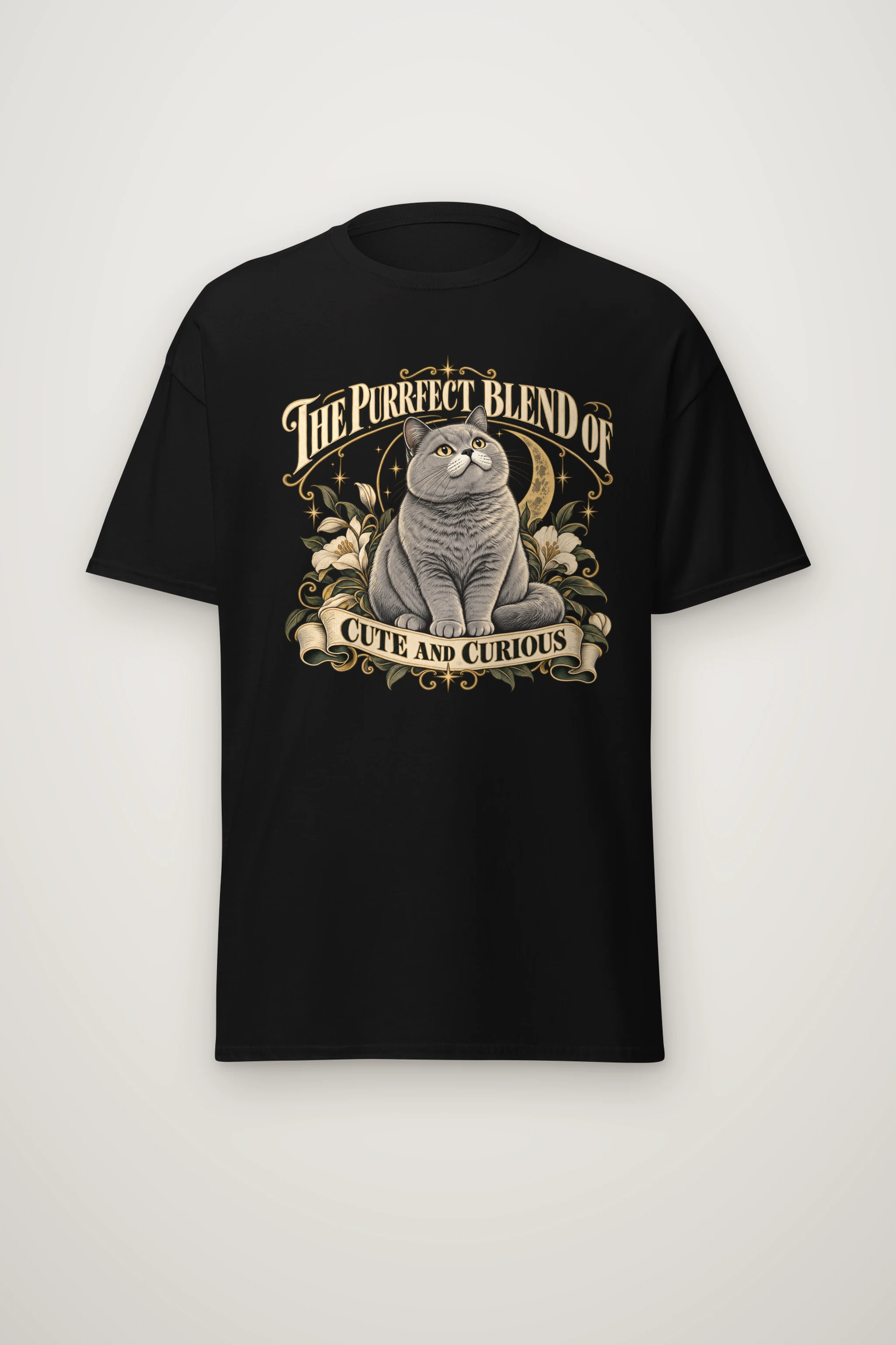 "Cute And Curious" Heavyweight Unisex Crewneck T-shirt