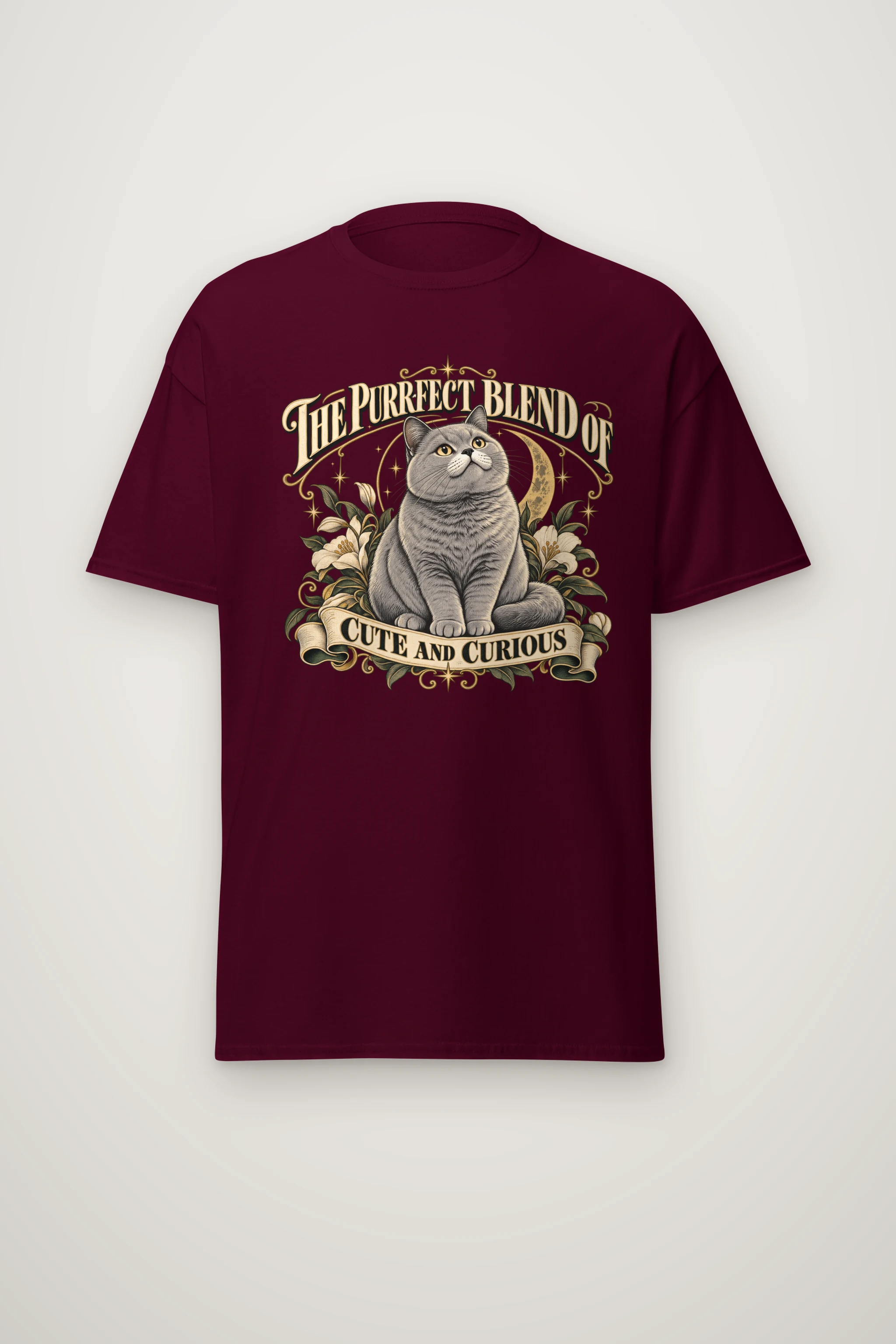 "Cute And Curious" Heavyweight Unisex Crewneck T-shirt