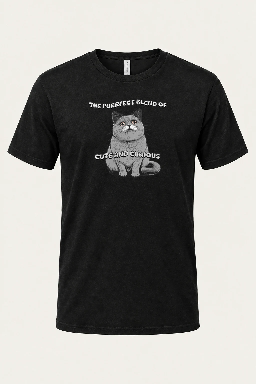 "Cute And Curious" Heavyweight Unisex Crewneck T-shirt | Gildan 5000