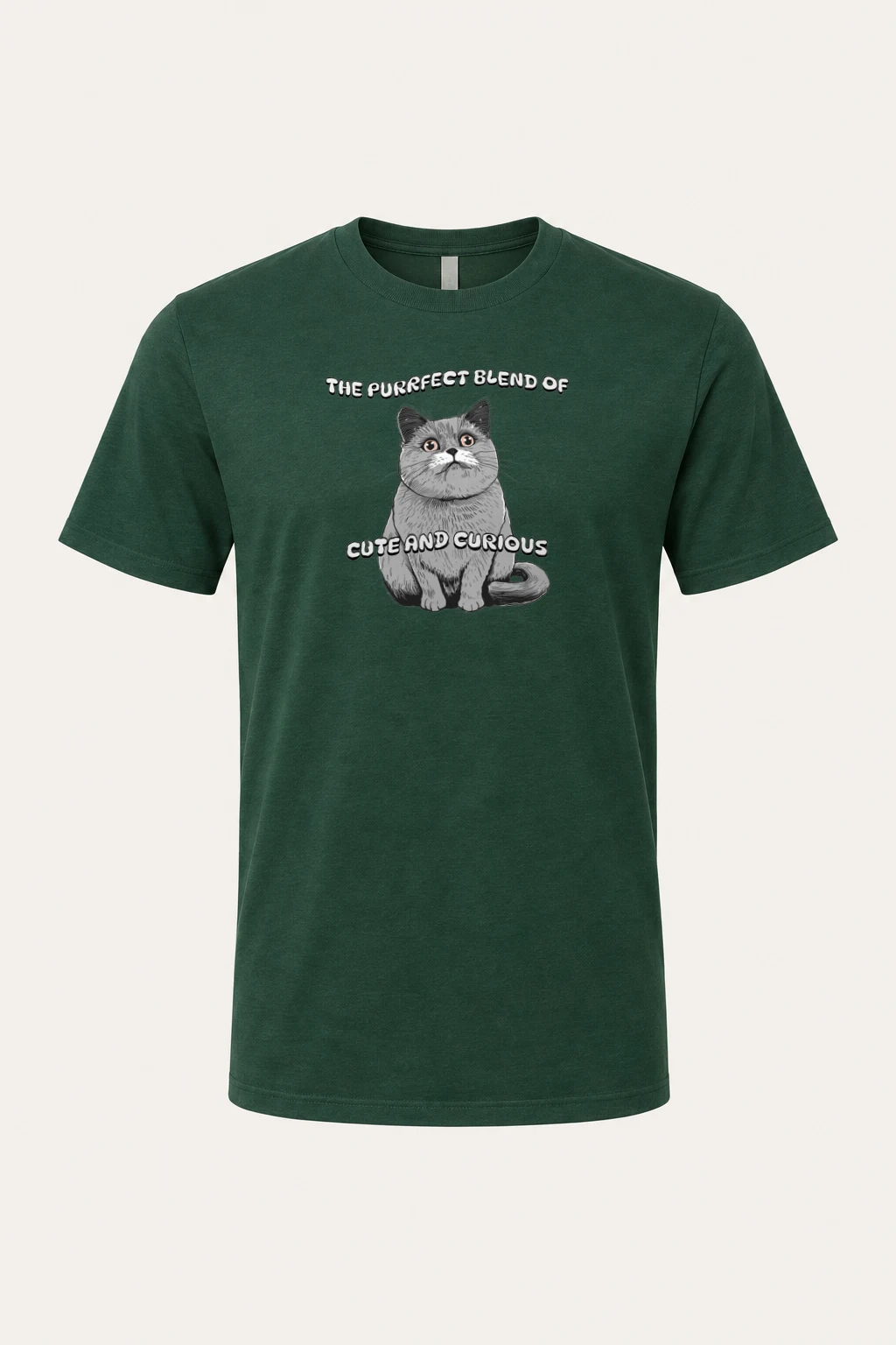 "Cute And Curious" Heavyweight Unisex Crewneck T-shirt | Gildan 5000
