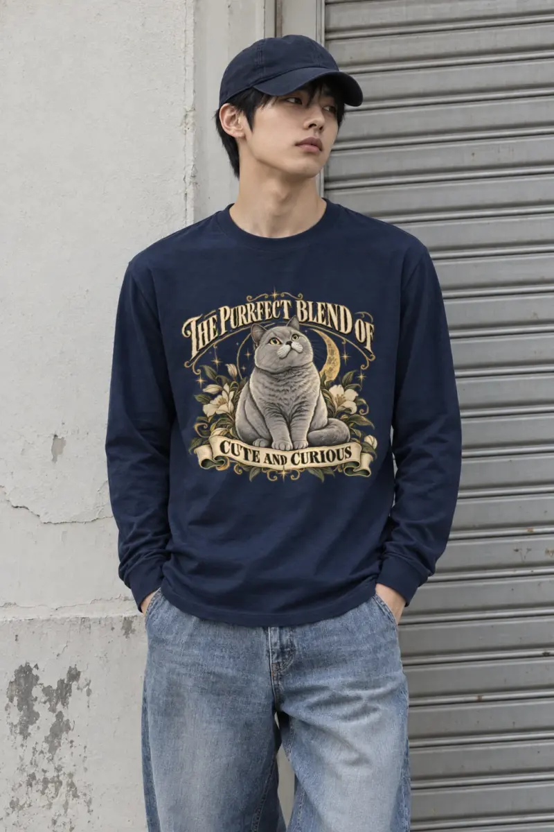 "Cute And Curious" Unisex Longsleeve T-shirt | Gildan 2400