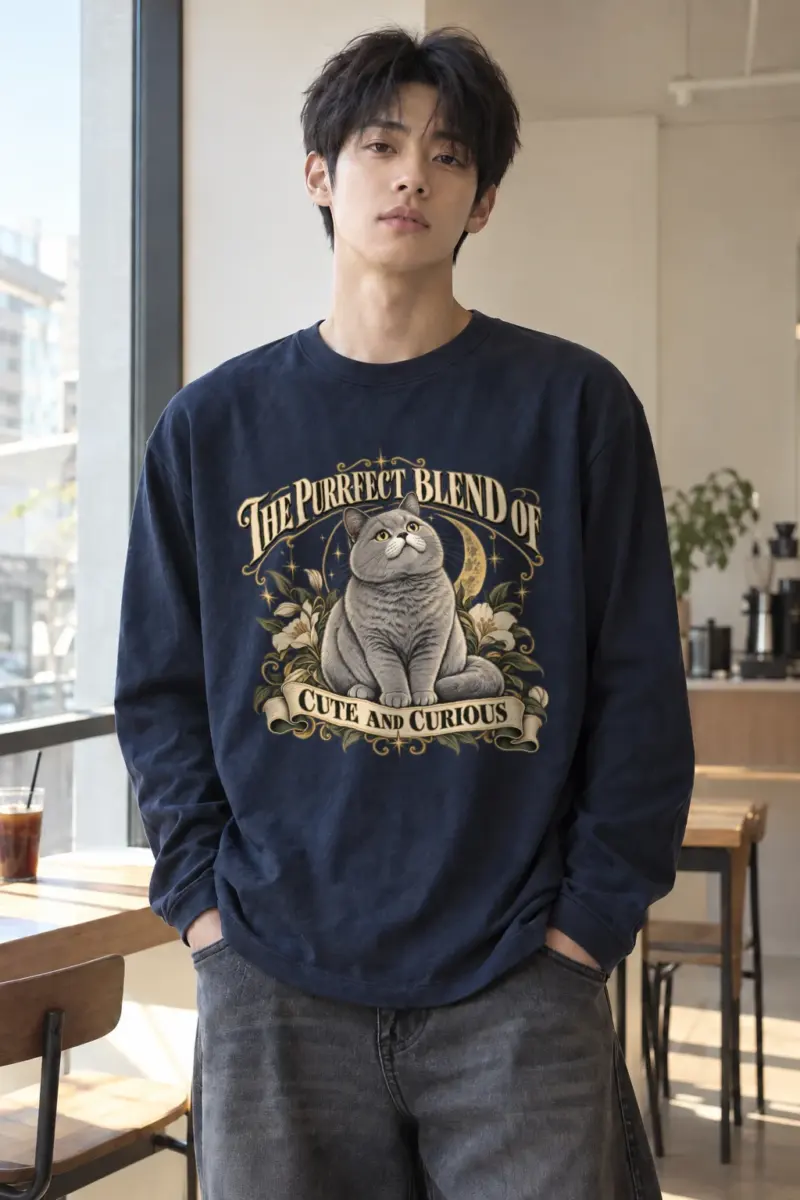 "Cute And Curious" Unisex Longsleeve T-shirt | Gildan 2400
