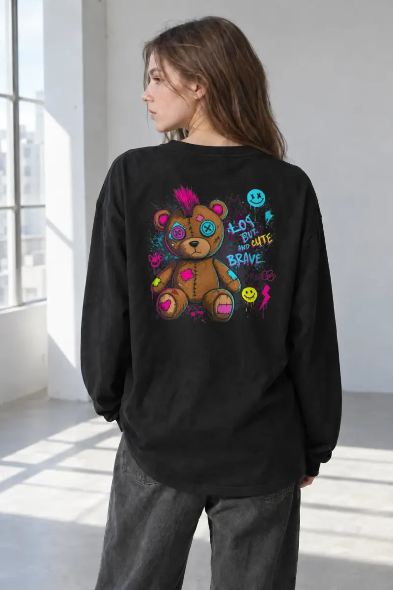 "Cute Brave Bear" Unisex Longsleeve T-shirt | Gildan 2400