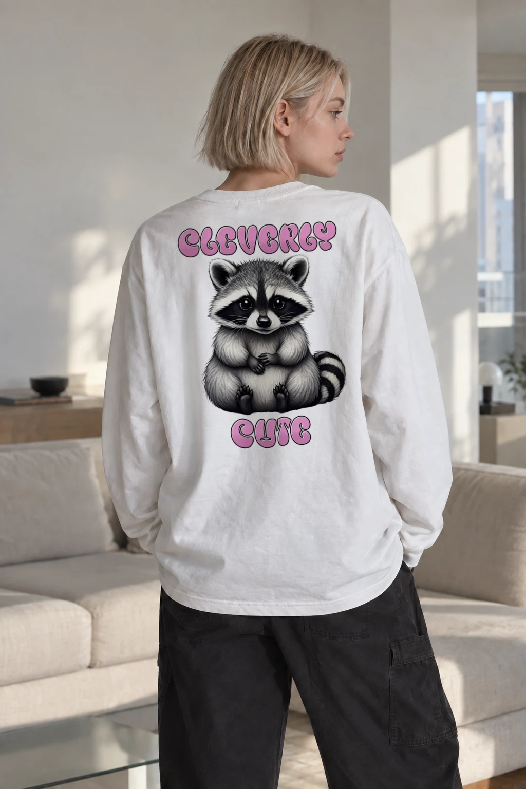 "Cute Cute Raccoon" Unisex Longsleeve T-shirt | Gildan 2400