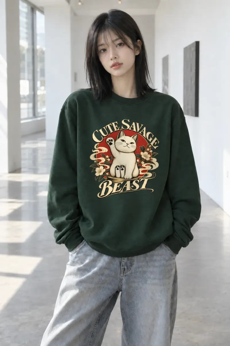 "Cute Savage Beast" Heavy Blend Unisex Crewneck Sweatshirt | Gildan 18000