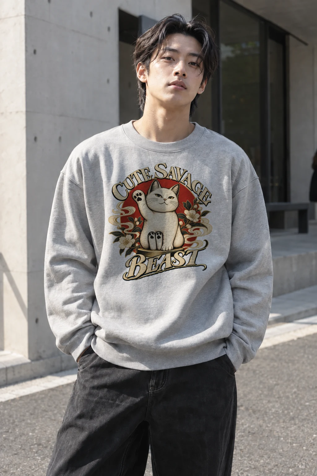 "Cute Savage Beast" Heavy Blend Unisex Crewneck Sweatshirt | Gildan 18000