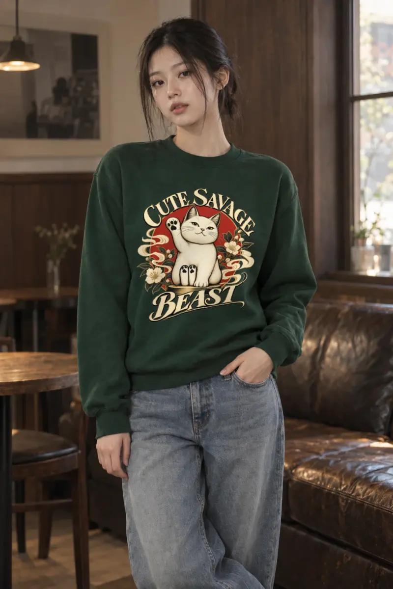 "Cute Savage Beast" Heavy Blend Unisex Crewneck Sweatshirt