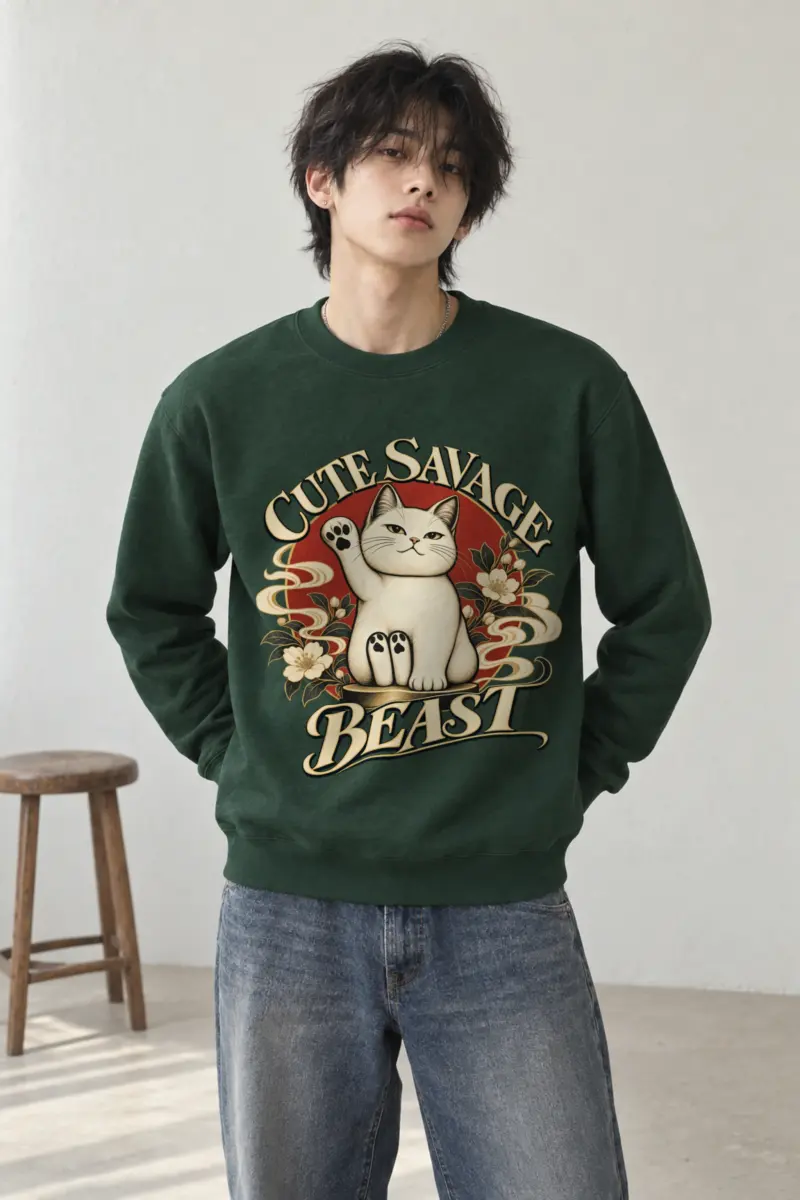 "Cute Savage Beast" Heavy Blend Unisex Crewneck Sweatshirt