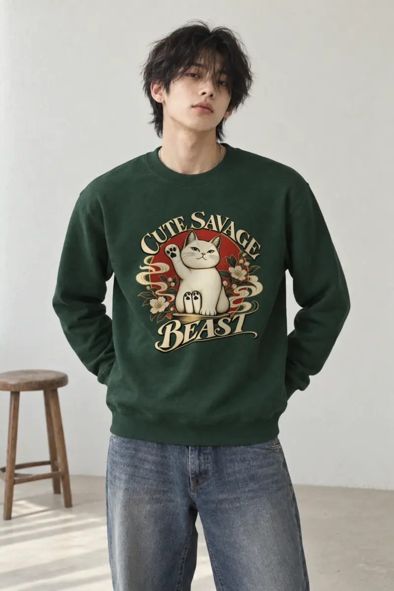 "Cute Savage Beast" Heavy Blend Unisex Crewneck Sweatshirt