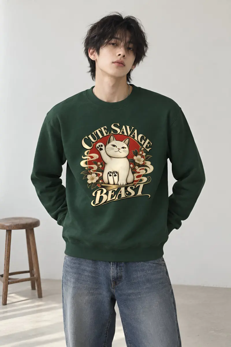 "Cute Savage Beast" Heavy Blend Unisex Crewneck Sweatshirt