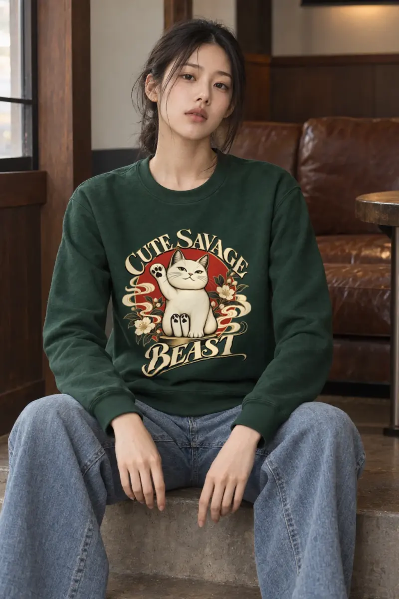 "Cute Savage Beast" Heavy Blend Unisex Crewneck Sweatshirt