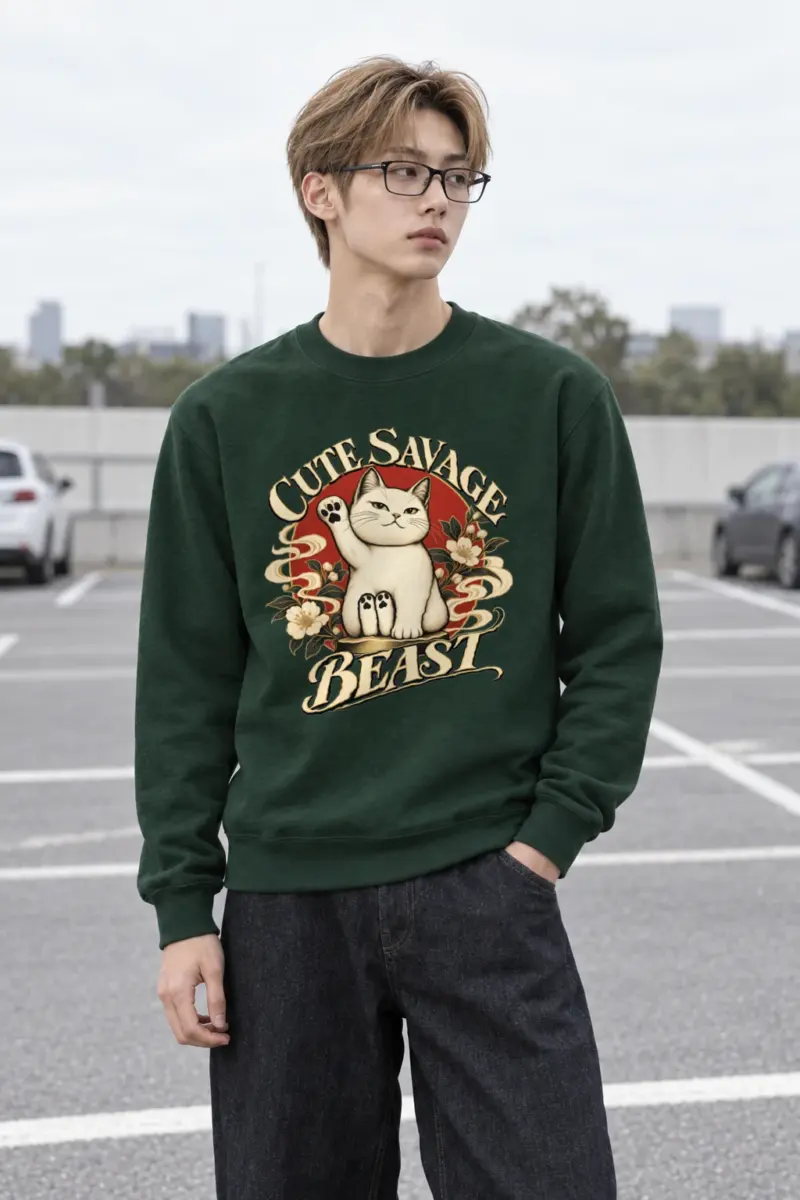 "Cute Savage Beast" Heavy Blend Unisex Crewneck Sweatshirt | Gildan 18000