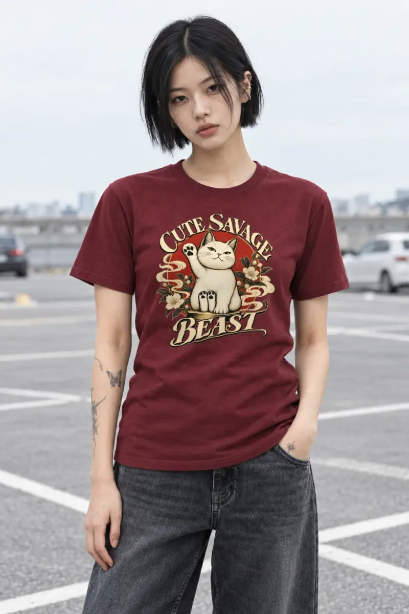 "Cute Savage Beast" Heavyweight Unisex Crewneck T-shirt
