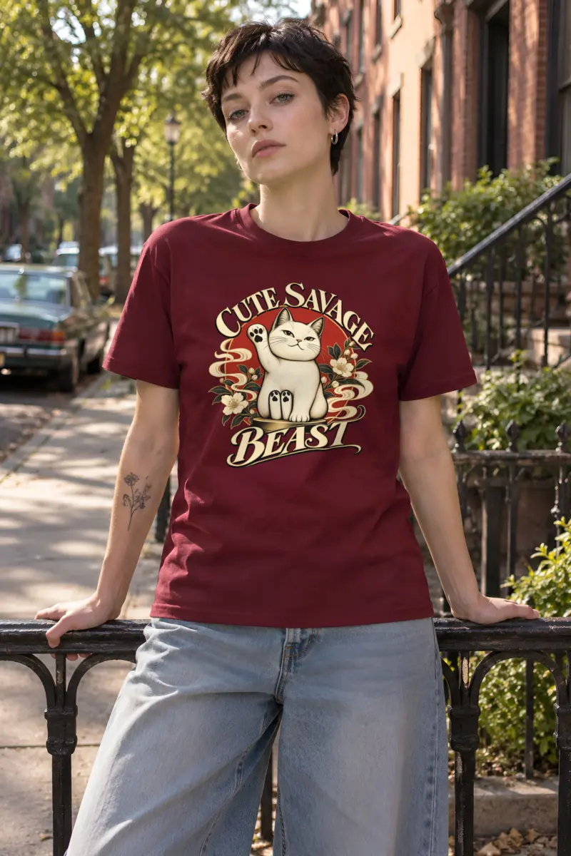 "Cute Savage Beast" Heavyweight Unisex Crewneck T-shirt