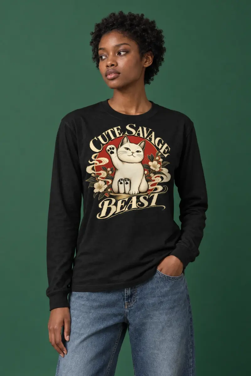 "Cute Savage Beast" Unisex Longsleeve T-shirt | Gildan 2400