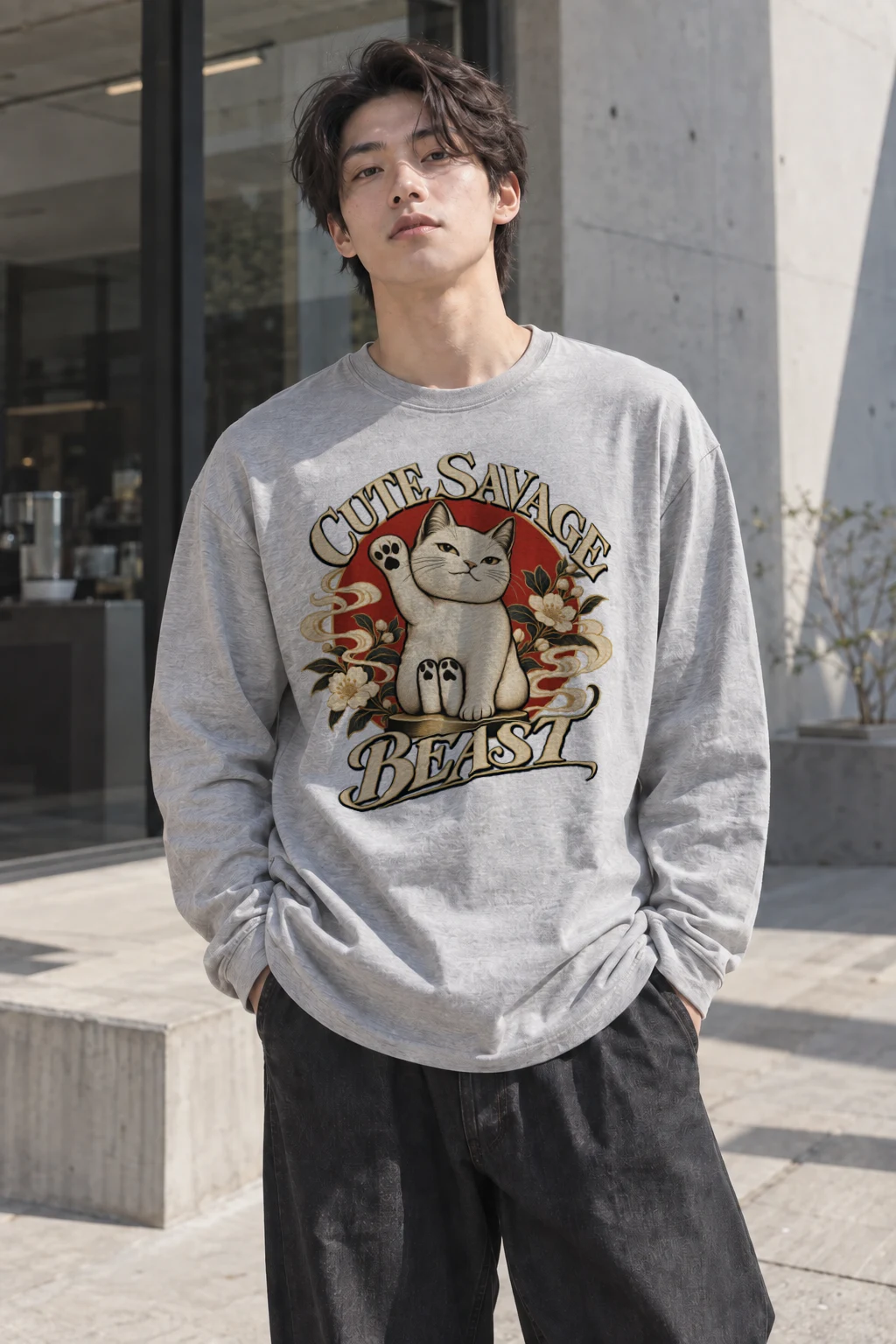 "Cute Savage Beast" Unisex Longsleeve T-shirt | Gildan 2400