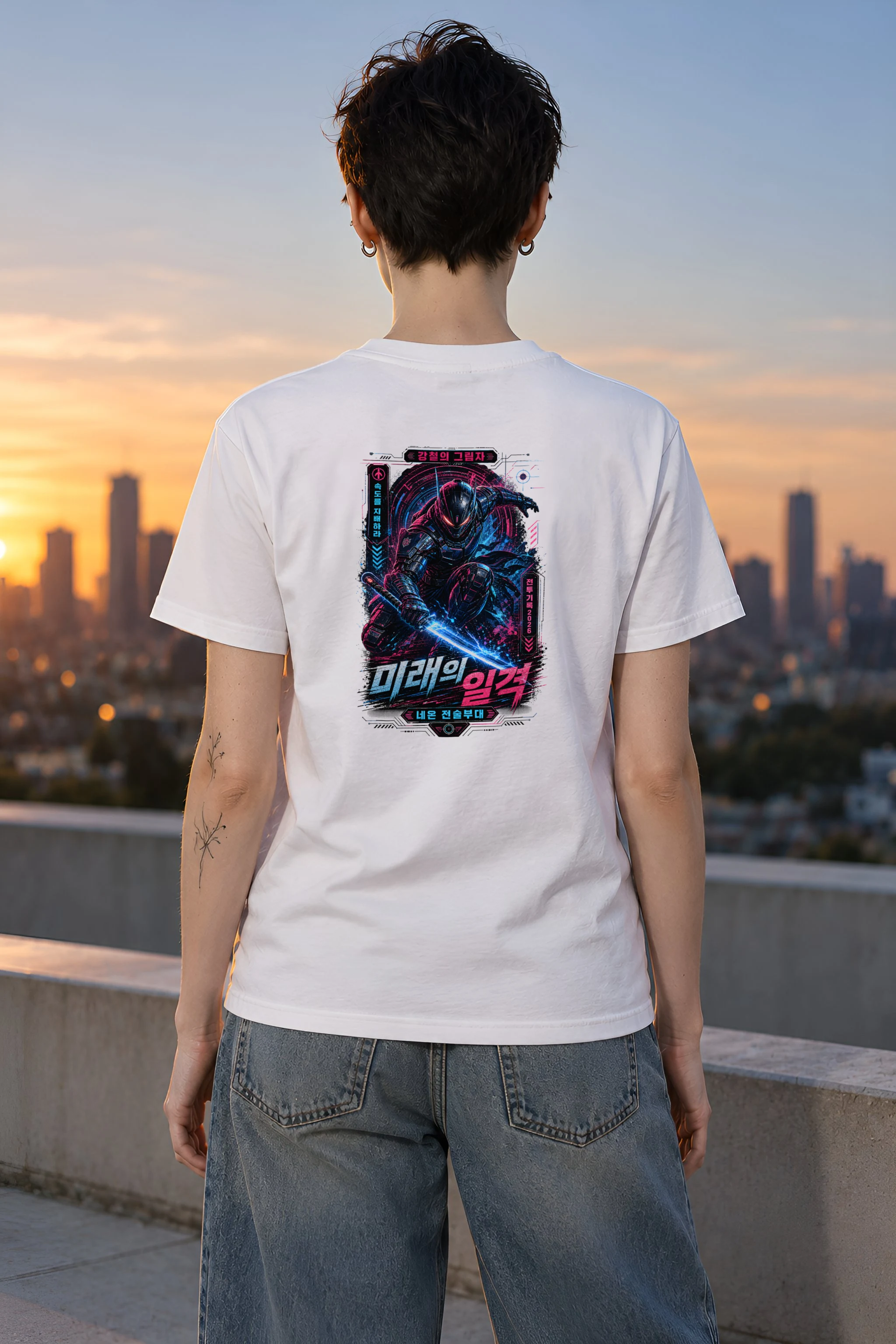 "Cybernetic Ninja" Heavyweight Unisex Crewneck T-shirt