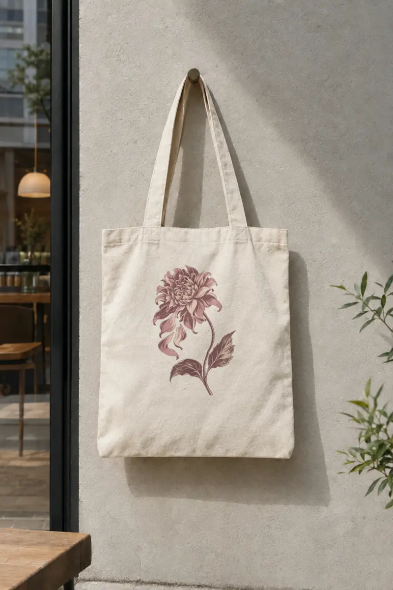 "Dahlia Afterimage" Classic Cotton Tote Bag