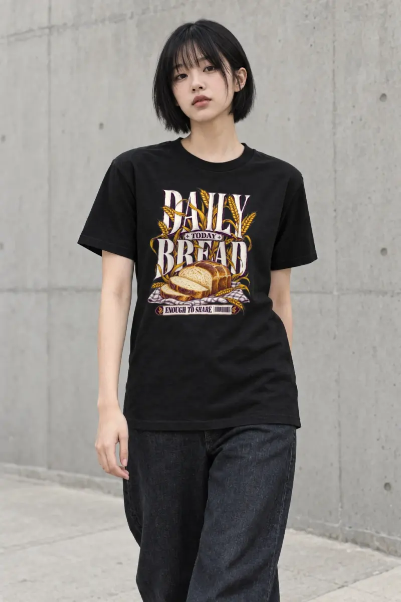 "Daily Bread" Heavyweight Unisex Crewneck T-shirt | Gildan 5000
