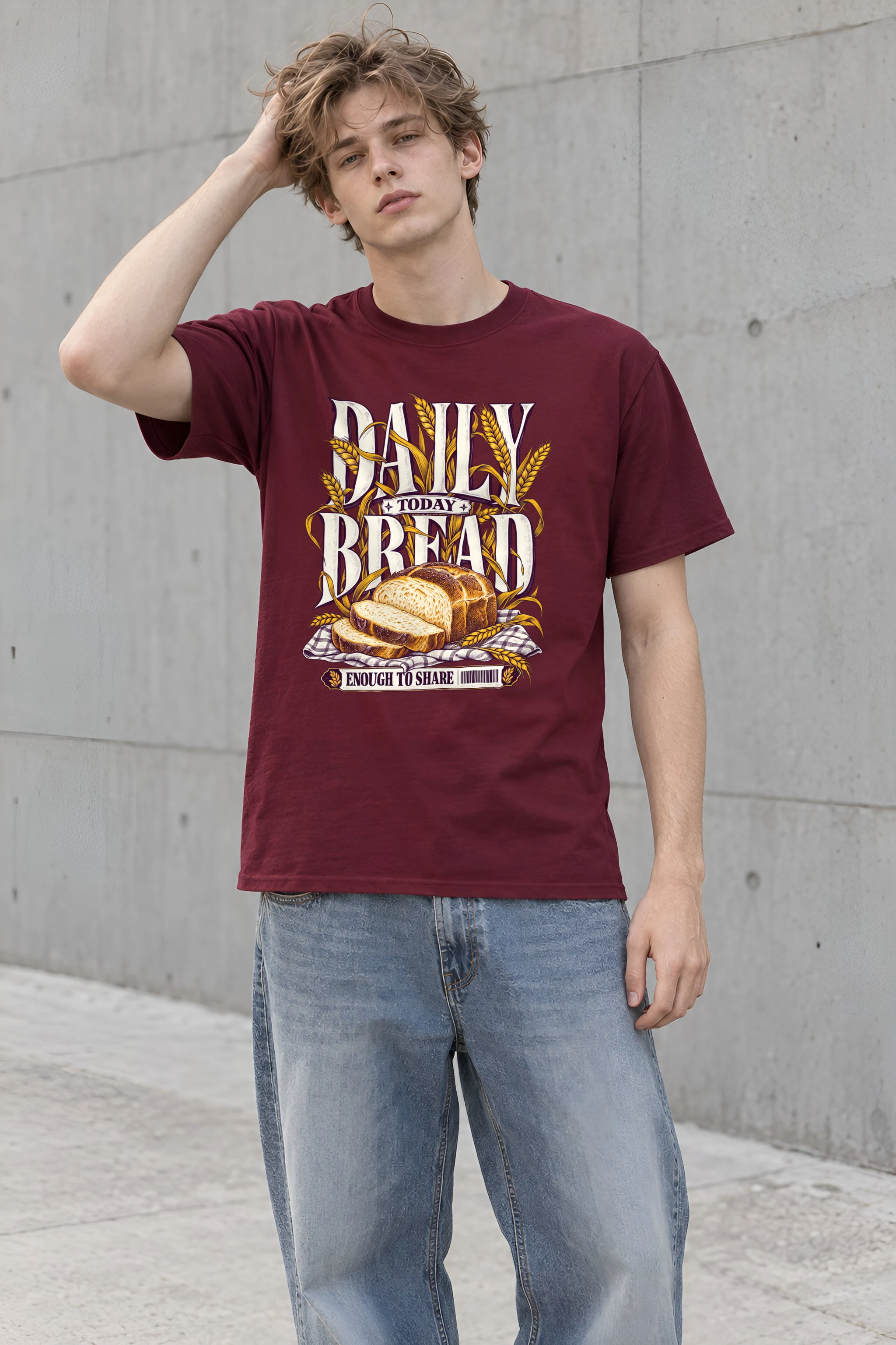 "Daily Bread" Heavyweight Unisex Crewneck T-shirt