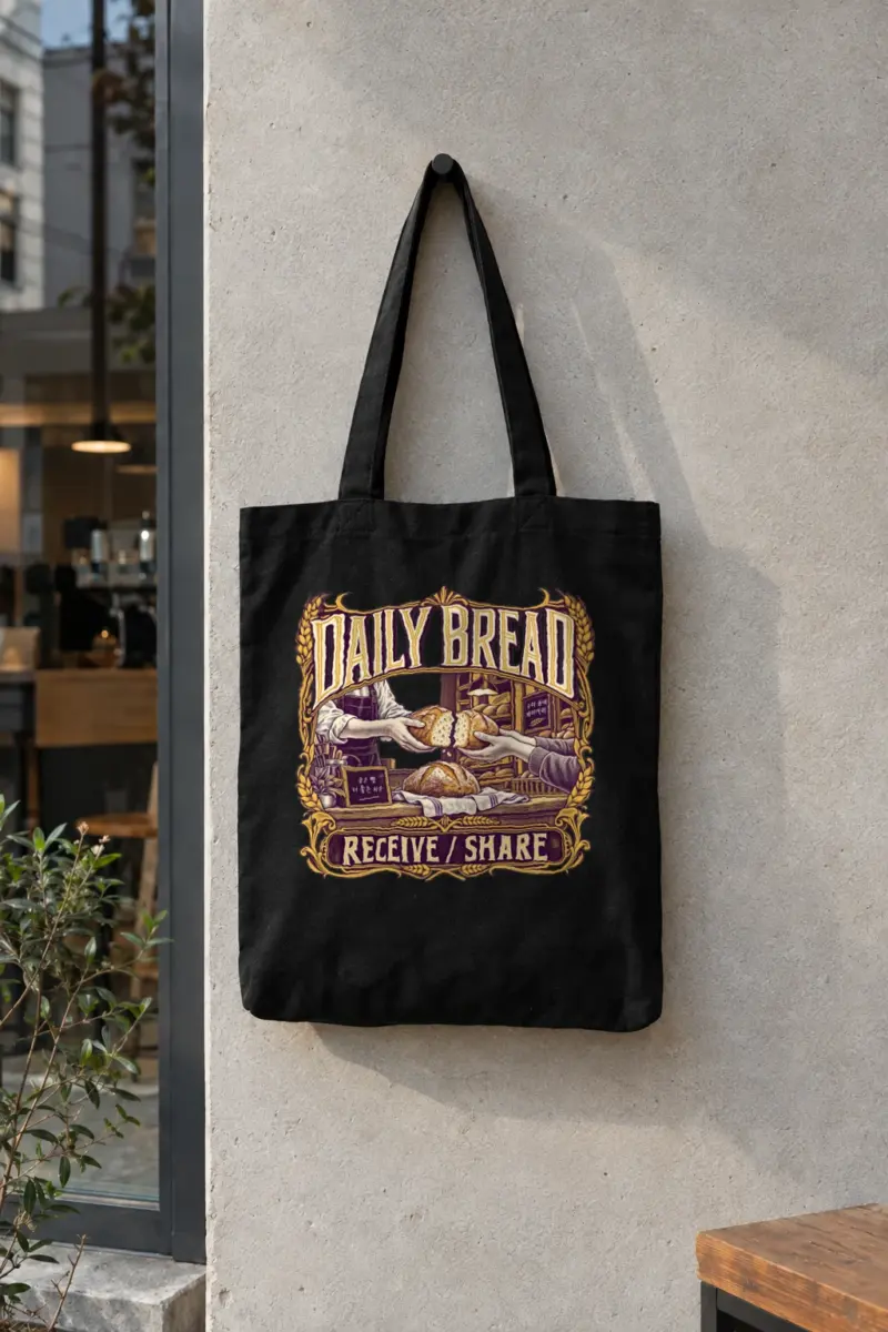 “Daily Bread Receive Share” Classic Cotton Tote Bag