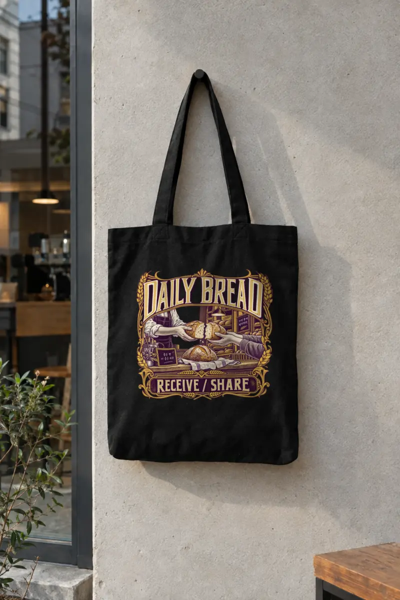 "Daily Bread Receive Share" Classic Cotton Tote Bag