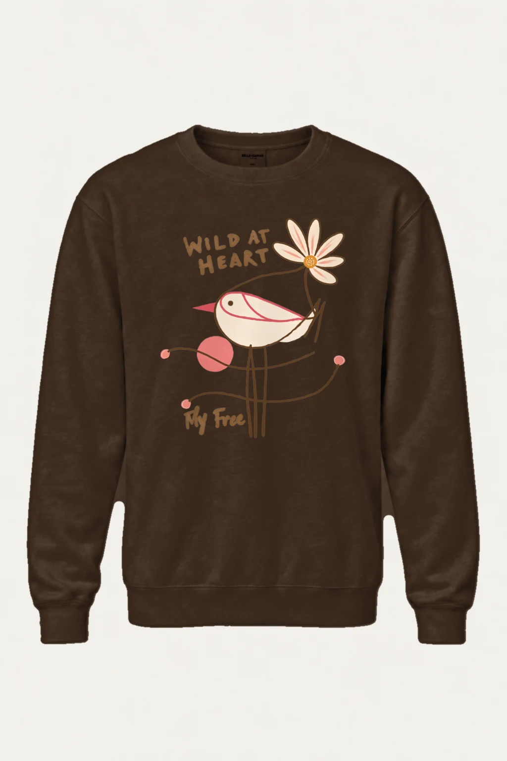 "Daisy Bird Illustration" Heavy Blend Unisex Crewneck Sweatshirt