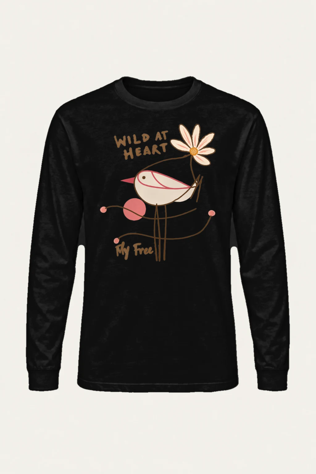 "Daisy Bird Illustration" Unisex Longsleeve T-shirt | Gildan 2400