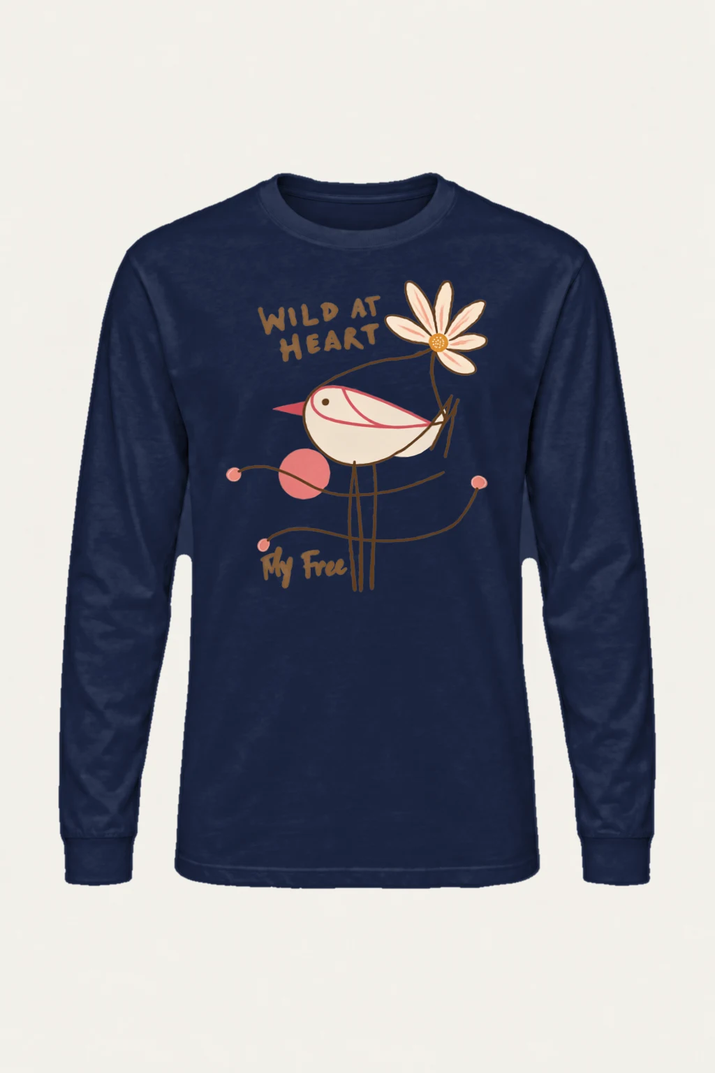 "Daisy Bird Illustration" Unisex Longsleeve T-shirt | Gildan 2400