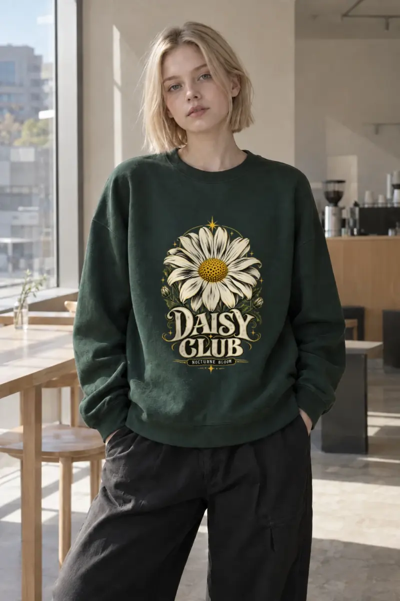 "Daisy Club Nocturne" Heavy Blend Unisex Crewneck Sweatshirt | Gildan 18000