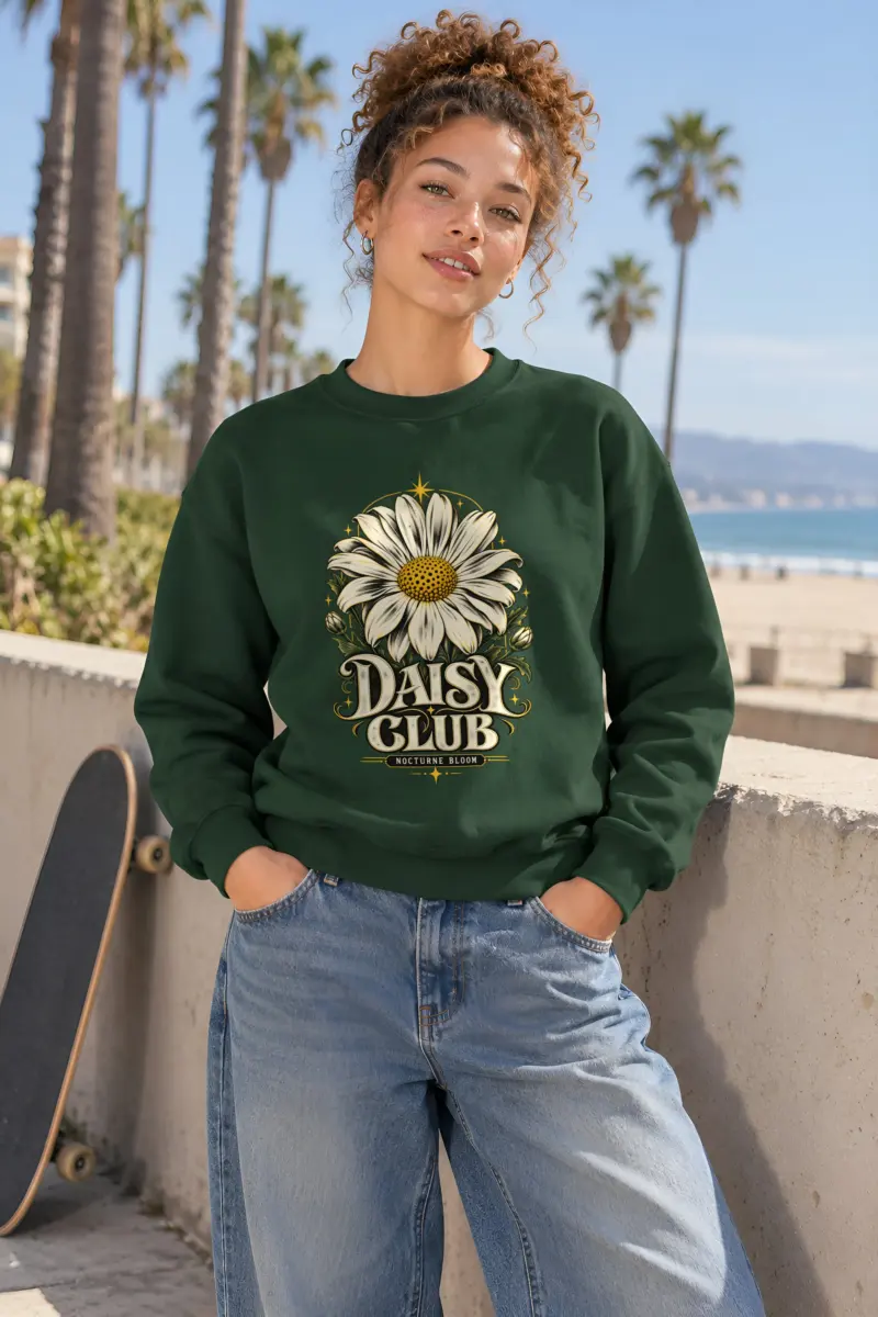 "Daisy Club Nocturne" Heavy Blend Unisex Crewneck Sweatshirt