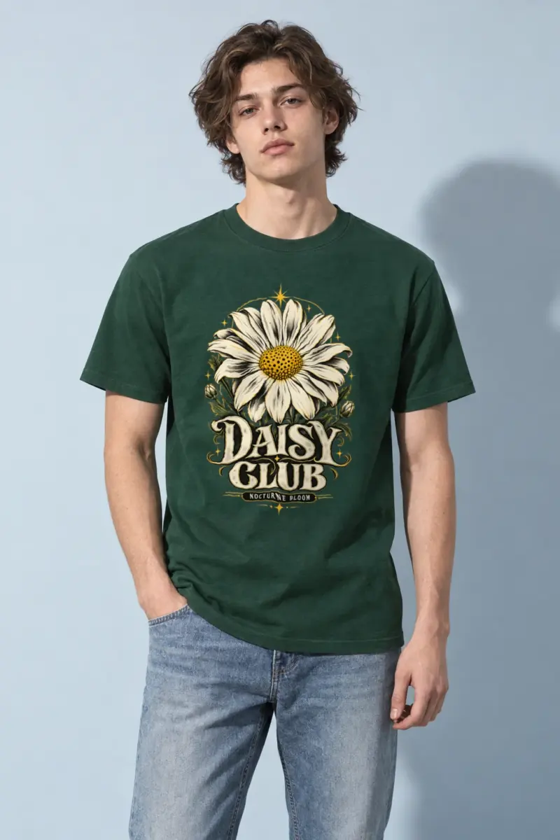 "Daisy Club Nocturne" Heavyweight Unisex Crewneck T-shirt
