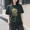 "Daisy Club Nocturne" Heavyweight Unisex Crewneck T-shirt | Gildan 5000