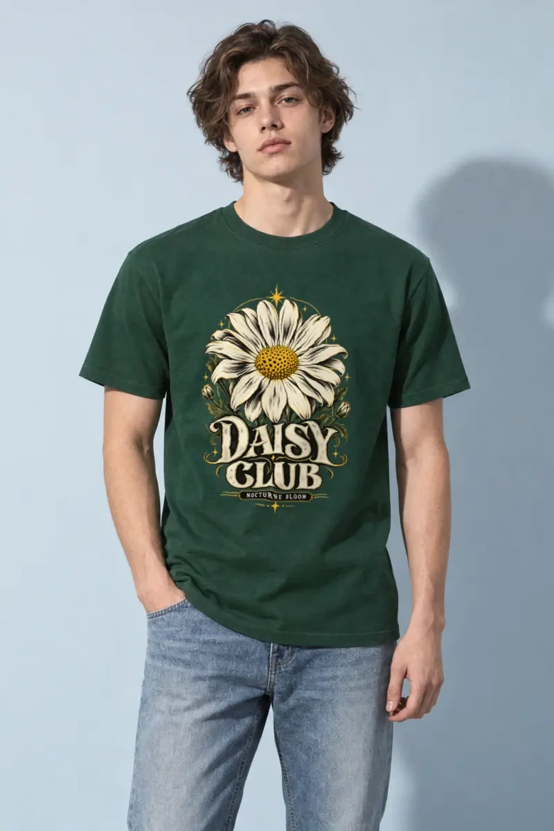 "Daisy Club Nocturne" Heavyweight Unisex Crewneck T-shirt