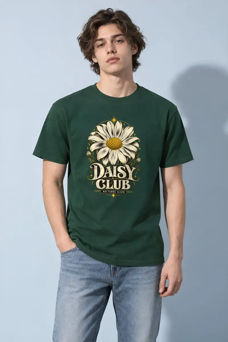 "Daisy Club Nocturne" Heavyweight Unisex Crewneck T-shirt