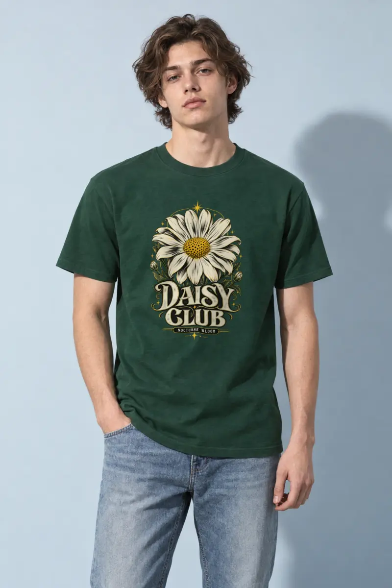 "Daisy Club Nocturne" Heavyweight Unisex Crewneck T-shirt