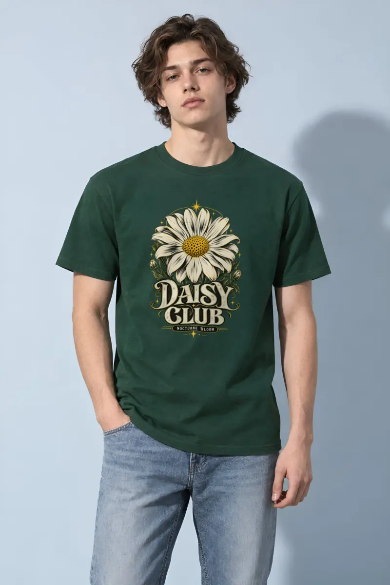 "Daisy Club Nocturne" Heavyweight Unisex Crewneck T-shirt