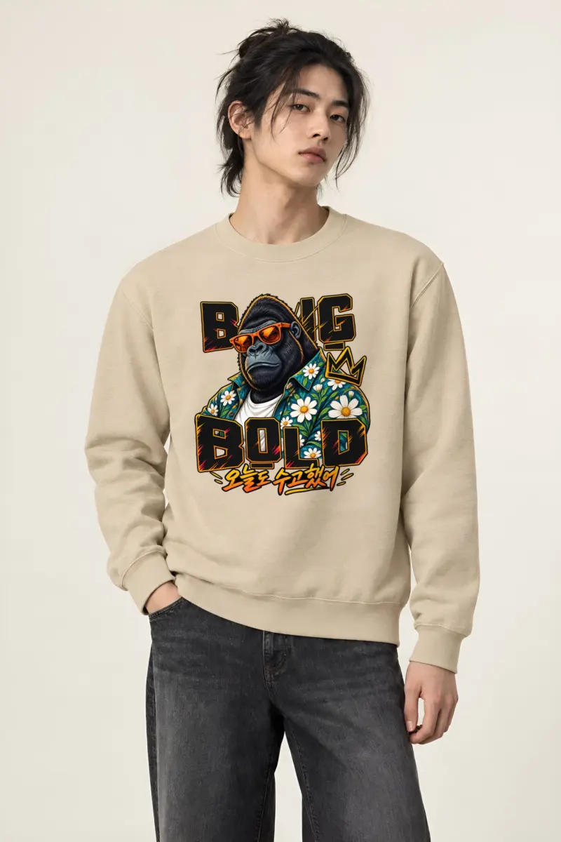 "Daisy Shirt Gorilla" Heavy Blend Unisex Crewneck Sweatshirt