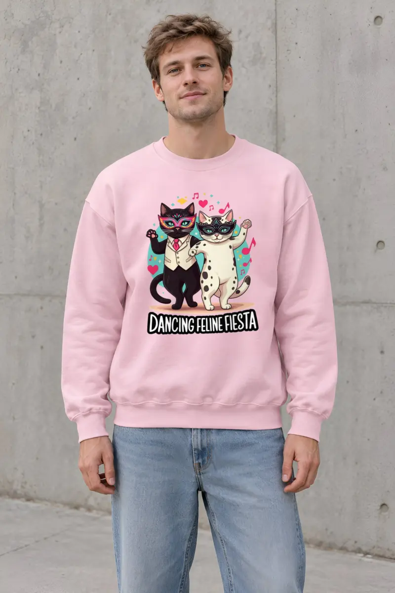"Dancing Feline Fiesta" Heavy Blend Unisex Crewneck Sweatshirt