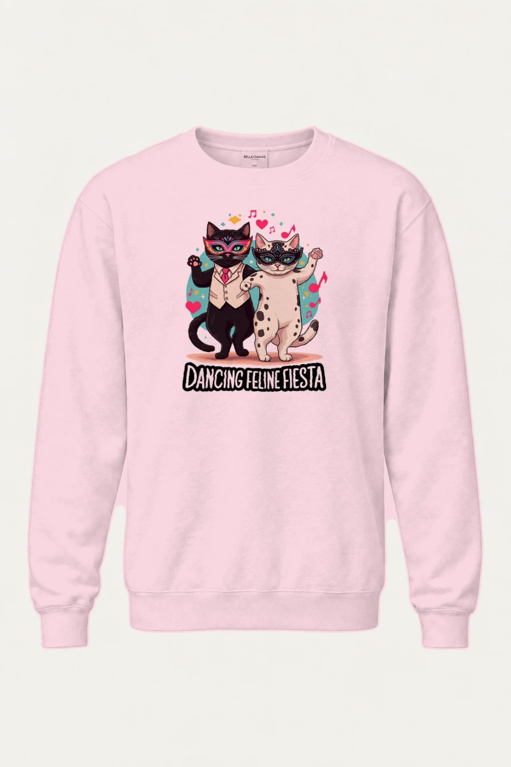 "Dancing Feline Fiesta" Heavy Blend Unisex Crewneck Sweatshirt | Gildan 18000