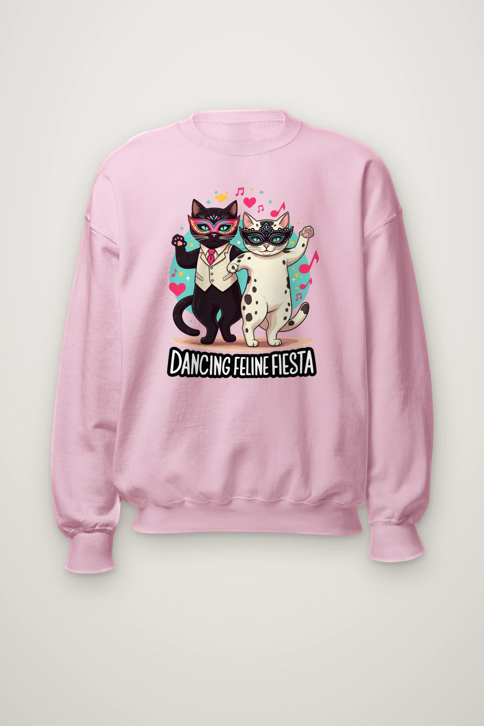 "Dancing Feline Fiesta" Heavy Blend Unisex Crewneck Sweatshirt