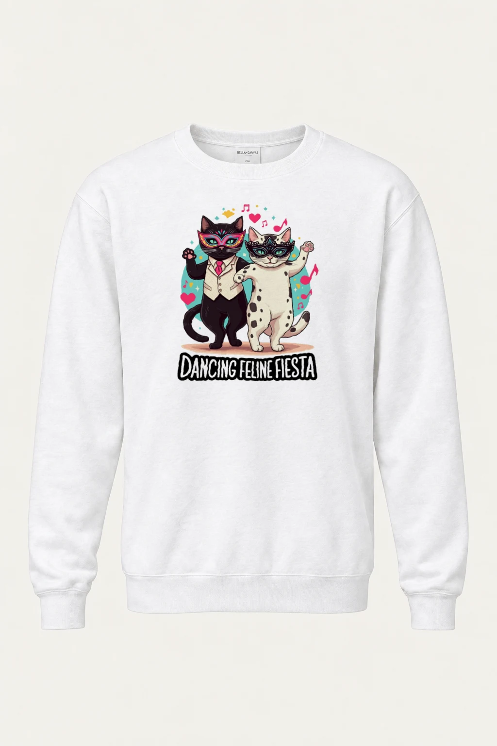 "Dancing Feline Fiesta" Heavy Blend Unisex Crewneck Sweatshirt | Gildan 18000