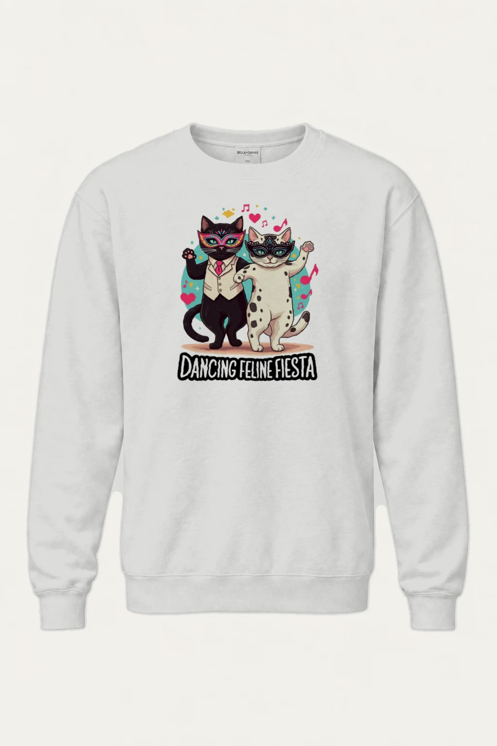 "Dancing Feline Fiesta" Heavy Blend Unisex Crewneck Sweatshirt | Gildan 18000
