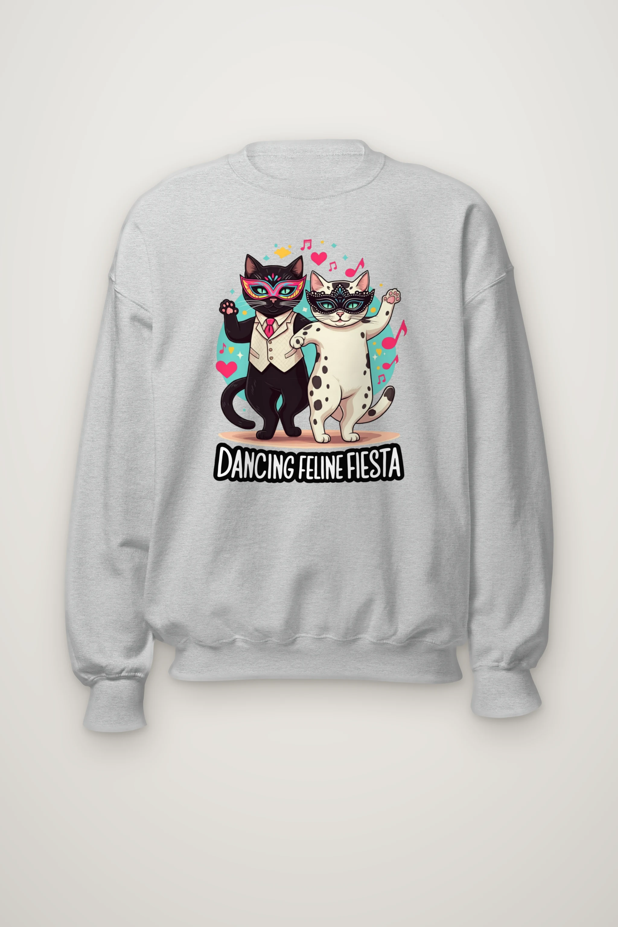 "Dancing Feline Fiesta" Heavy Blend Unisex Crewneck Sweatshirt