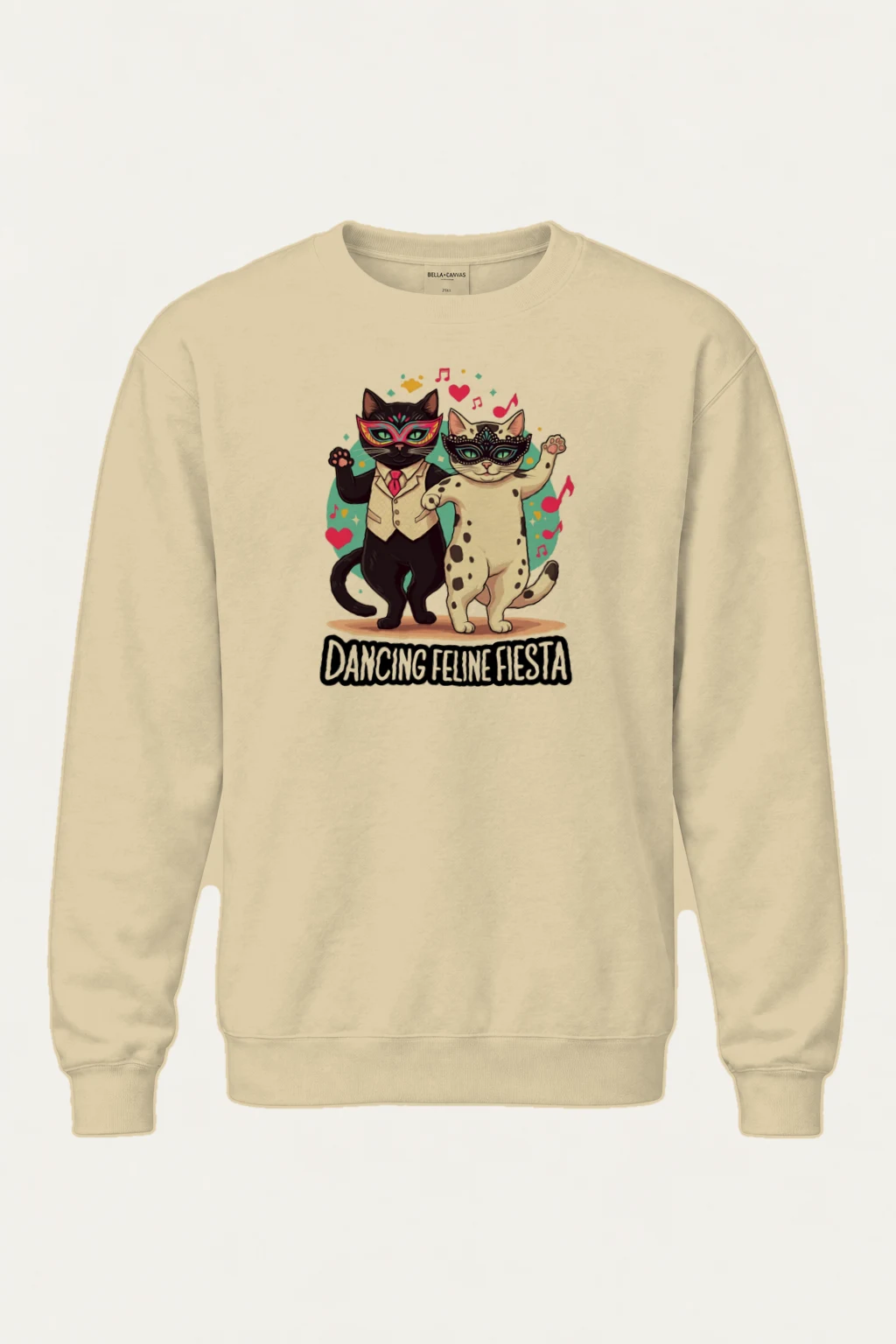 "Dancing Feline Fiesta" Heavy Blend Unisex Crewneck Sweatshirt | Gildan 18000