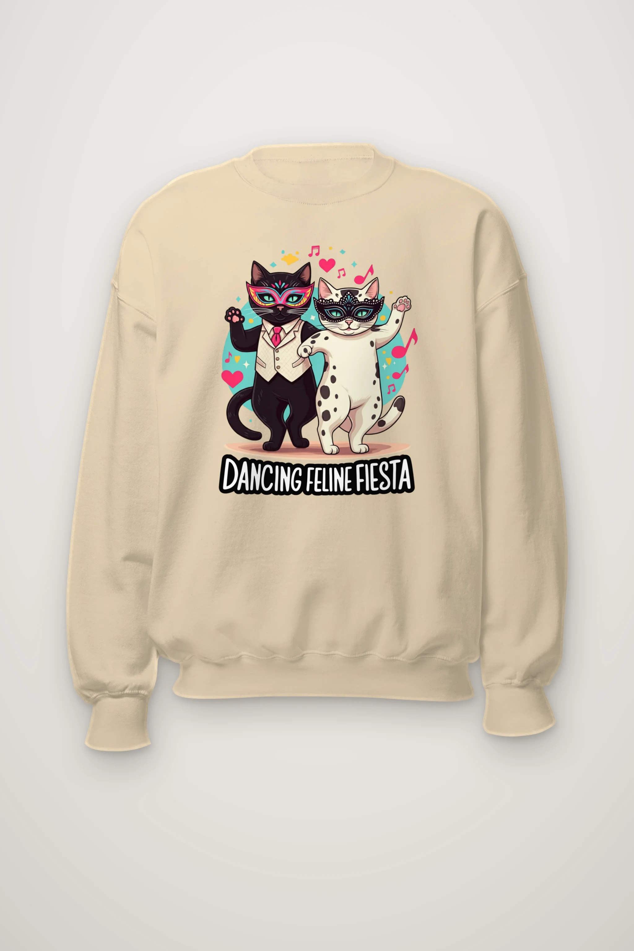 "Dancing Feline Fiesta" Heavy Blend Unisex Crewneck Sweatshirt