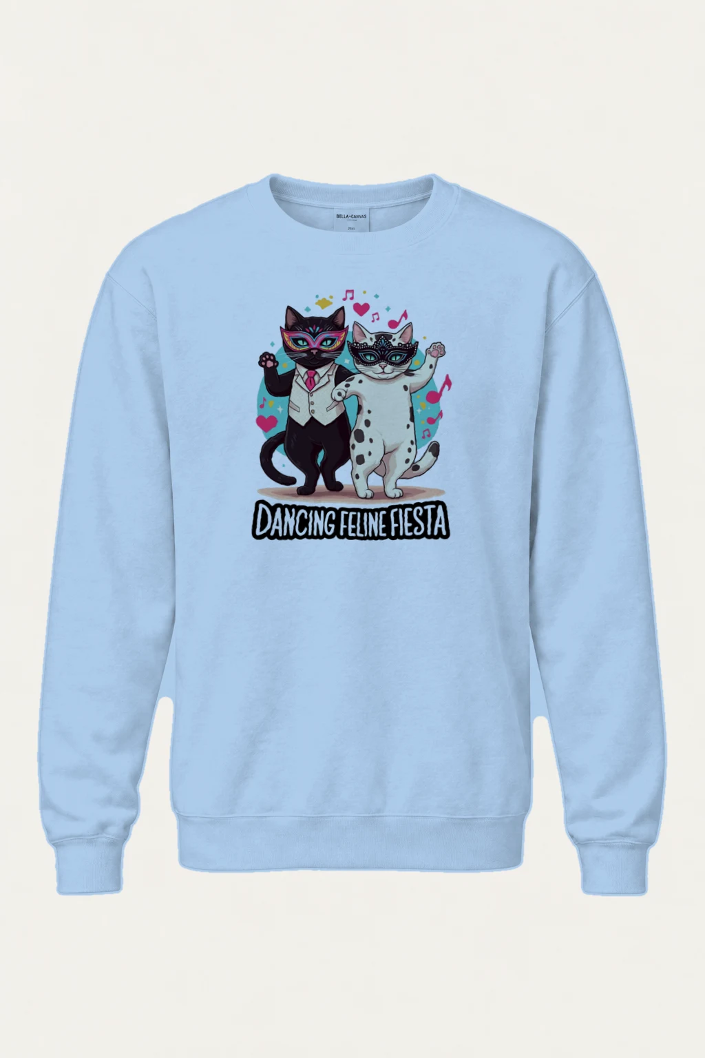 "Dancing Feline Fiesta" Heavy Blend Unisex Crewneck Sweatshirt | Gildan 18000