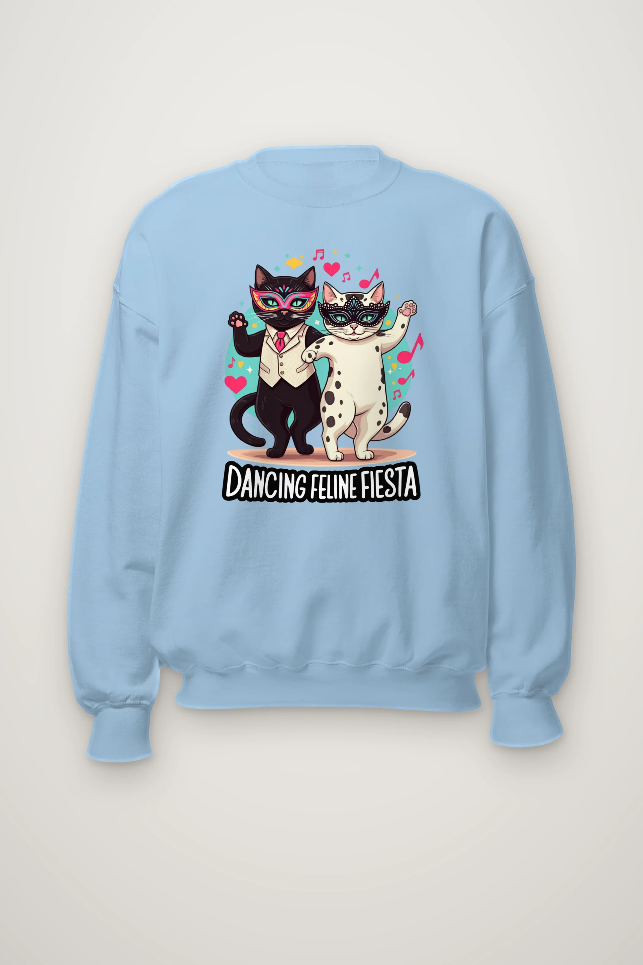 "Dancing Feline Fiesta" Heavy Blend Unisex Crewneck Sweatshirt
