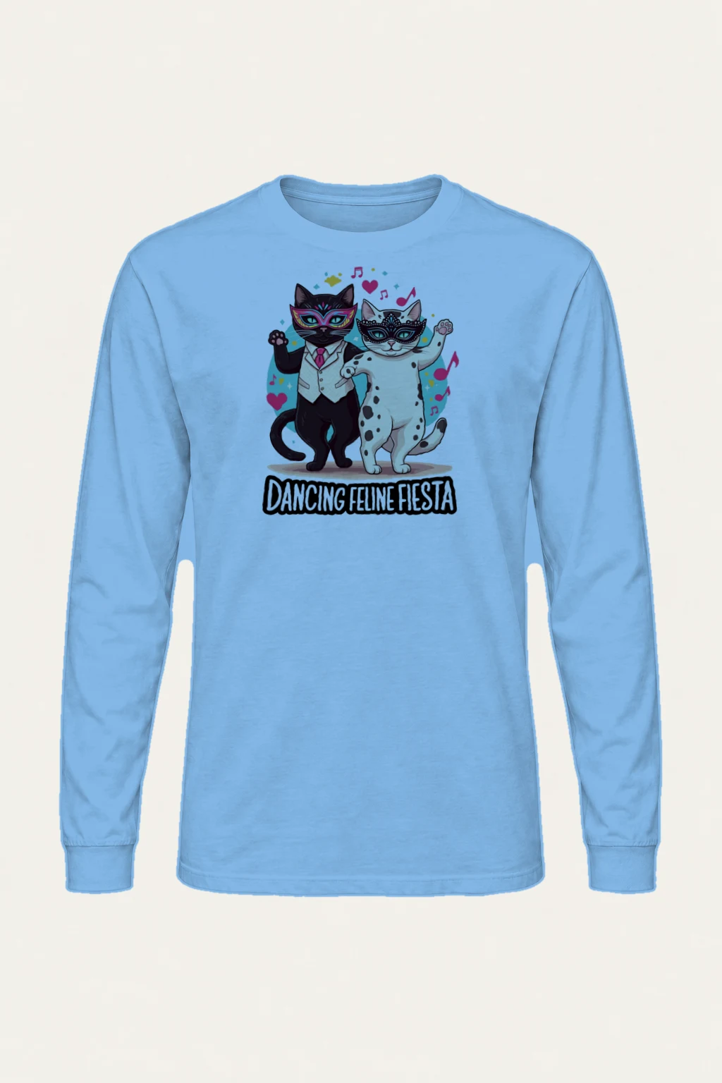 "Dancing Feline Fiesta" Unisex Longsleeve T-shirt | Gildan 2400