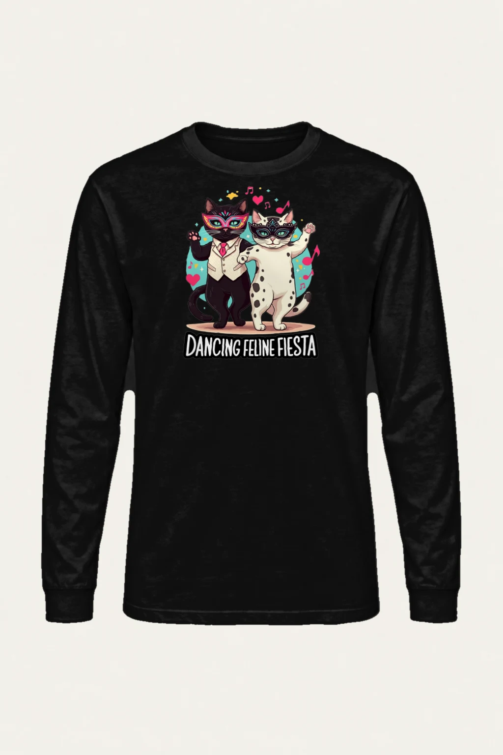 "Dancing Feline Fiesta" Unisex Longsleeve T-shirt | Gildan 2400